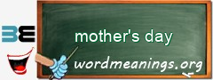 WordMeaning blackboard for mother's day